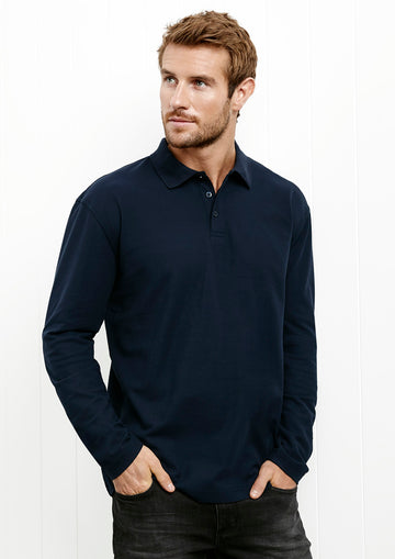 Biz Collection Mens Crew Long Sleeve Polo - P400ML