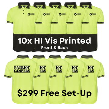 10x Pack JB's Hi Vis Polo Including Front & Back Logo