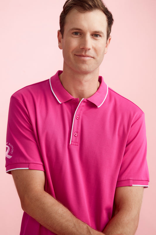 Mens Pink Short Sleeve Polo – CST313MS