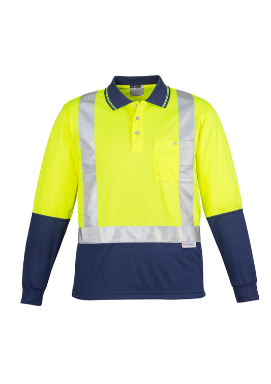 Syzmik Mens Hi Vis Spliced Long Sleeve Polo - Shoulder Taped ZH234
