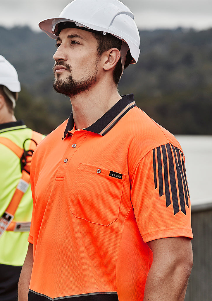 Syzmik Mens Hi Vis Flux Short Sleeve Polo ZH315