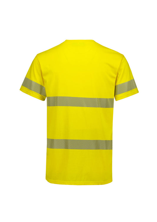 Mens Hi Vis Segmented Tape Cotton Tee Shirt