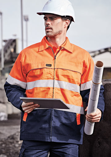 Mens Hi Vis Cotton Drill Jacket