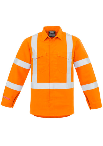 Mens Red Flame Hi Vis X Back Shirt