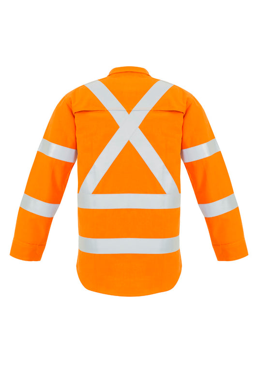 Mens Red Flame Hi Vis X Back Shirt